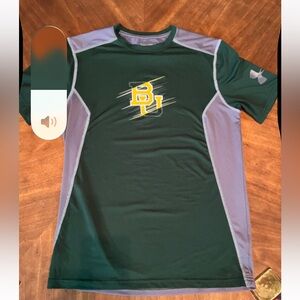 Under Armour Baylor University Dark Green and Light Gray Men's athletic Tee
